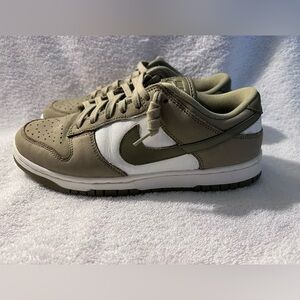 Nike Dunk Low Olive Green White Parts Painted Cracks in the Paint Size 7 women